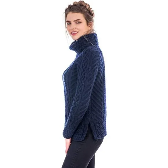 Sweater for Women - Made of 100% Merino Wool - Cable Knit Ladies Pullover